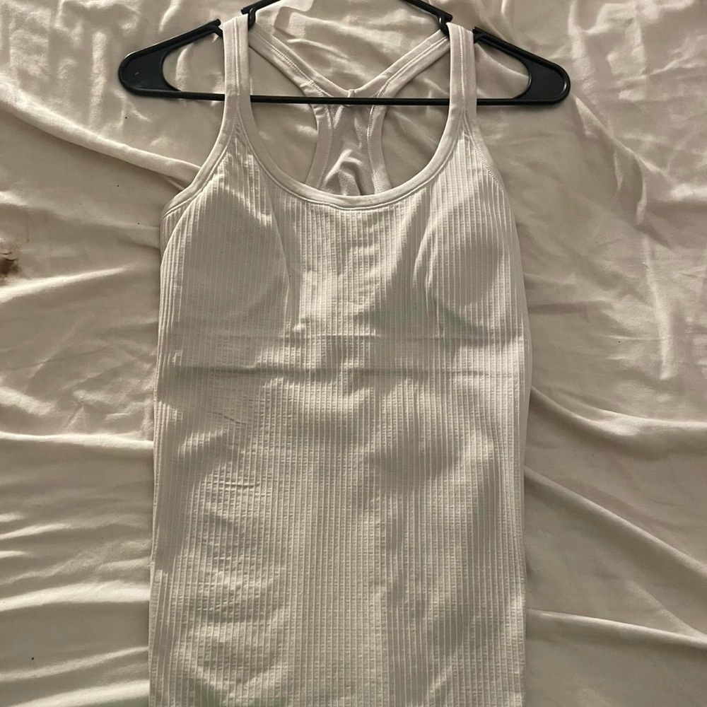 lululemon eb to street tank White Ribbed Tank Top